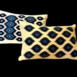 Ikat Linen Lumbar Pillows